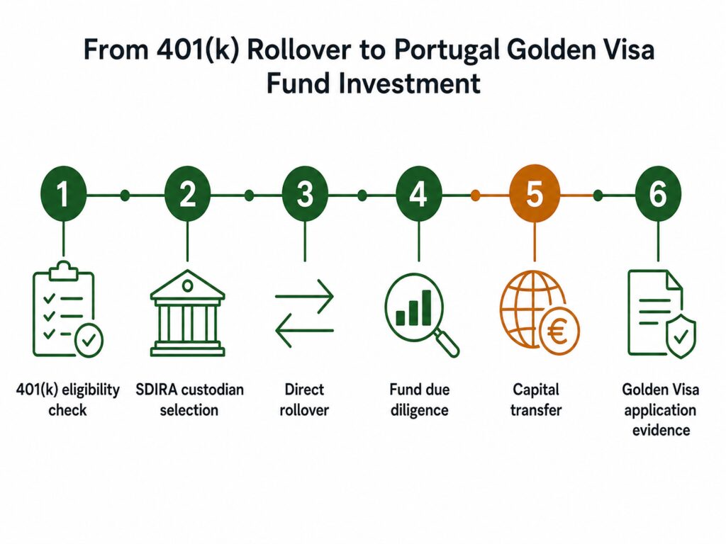 401(k) to SDIRA rollover process for Portugal Golden Visa investment