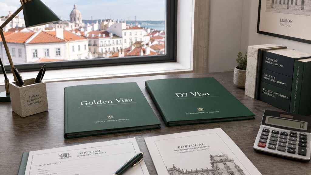 Portugal Golden Visa vs D7 Visa comparison for residency planning