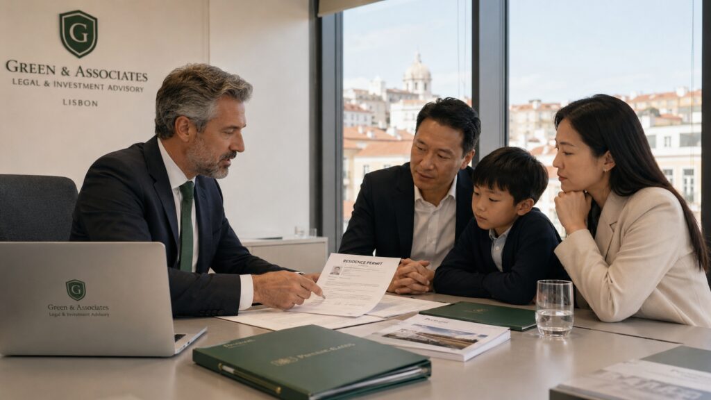 Portugal Golden Visa family reunification advisor meeting with spouse and dependants