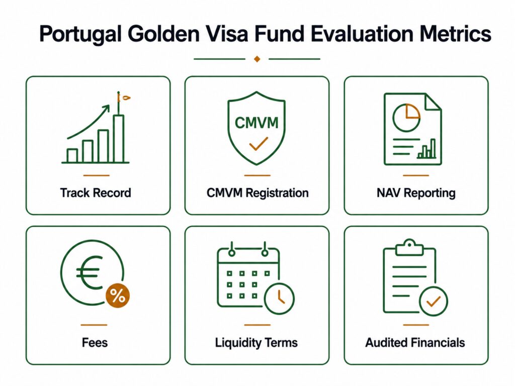 Key metrics for evaluating Portugal Golden Visa investment funds